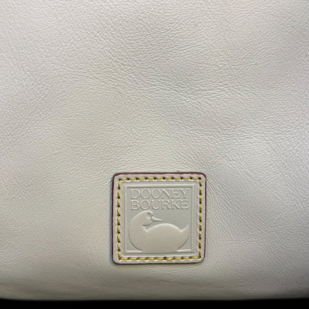 Dooney & Bourke White Leather Shoulder Bag With Tassel Details Large - Picture 6 of 9
